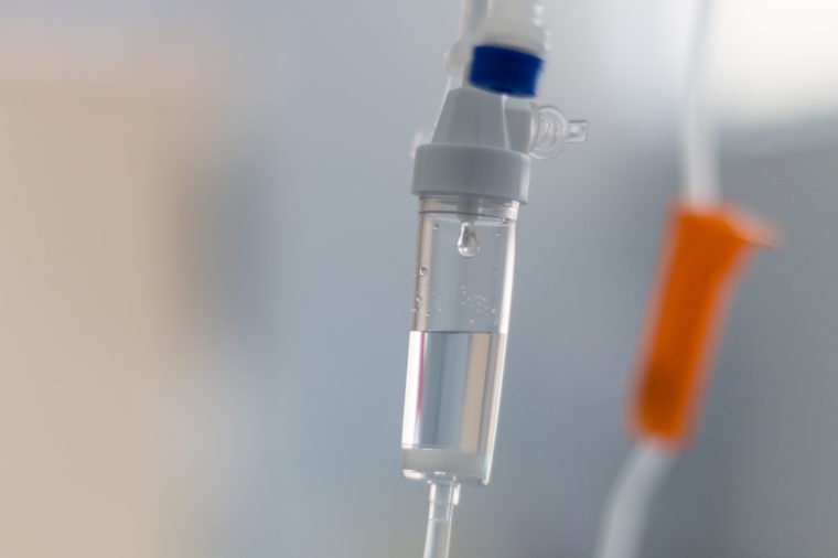 Intravenous drip system with blurry background